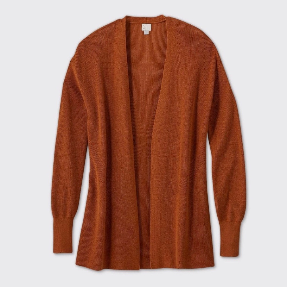 A New Day Open Front Cardigan Rust Size XS NWT